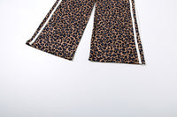 Leopard Print High Waist Wide Leg Trousers Pants - Modestly Vogue 