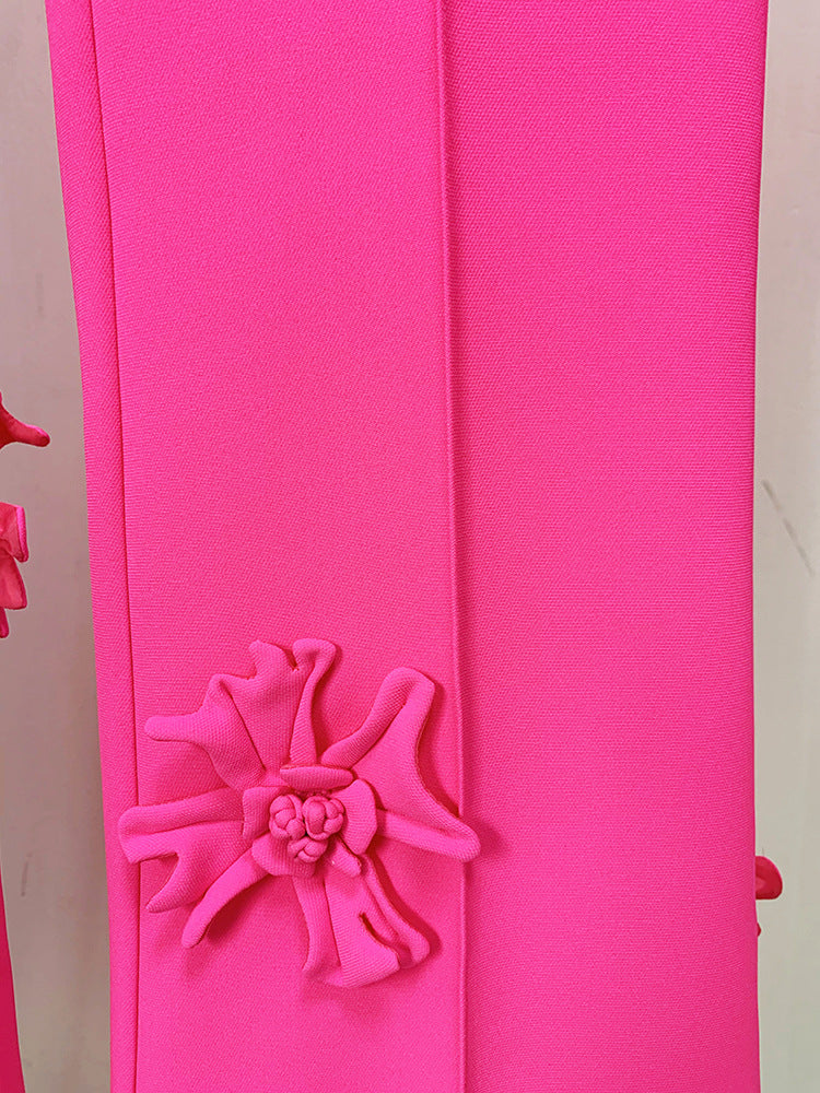 Stars Heavy Industry Three-Dimensional Floral Decoration Bootcut 3D Rose Pants Work Pant - Modestly Vogue 