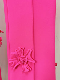 Stars Heavy Industry Three-Dimensional Floral Decoration Bootcut 3D Rose Pants Work Pant - Modestly Vogue 