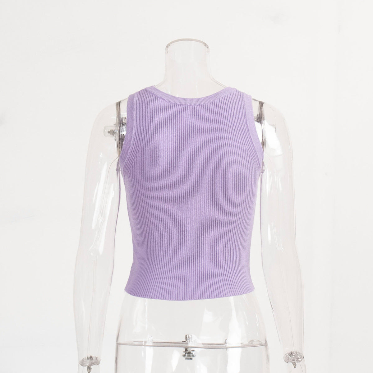 Knitted Vest Women Summer Solid Color Slim Thread Inner Wear Blouse Short Vest - Modestly Vogue 