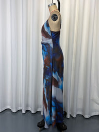 Elegant Chiffon Dress Elegant Colorful Blooming Printed Strap Dress - Modestly Vogue 