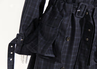British Plaid Trench Coat for Women with Waist Belt - Modestly Vogue 