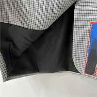 Graffiti Plaid Blazer | British Style Autumn Women’s Jacket - Modestly Vogue 