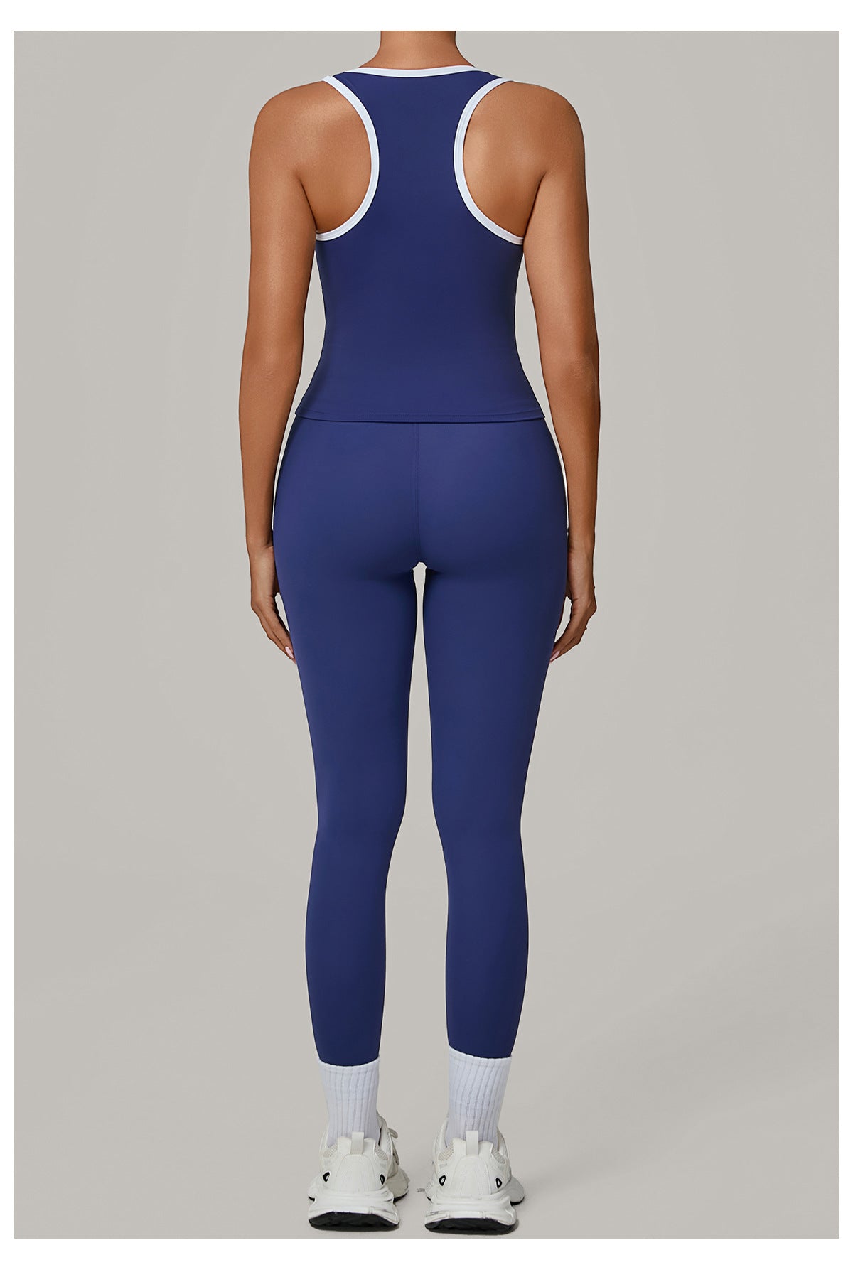 Sports Color Contrast Patchwork Tight Nude Feel Yoga Two Piece Sets Running Fitness Yoga Wear