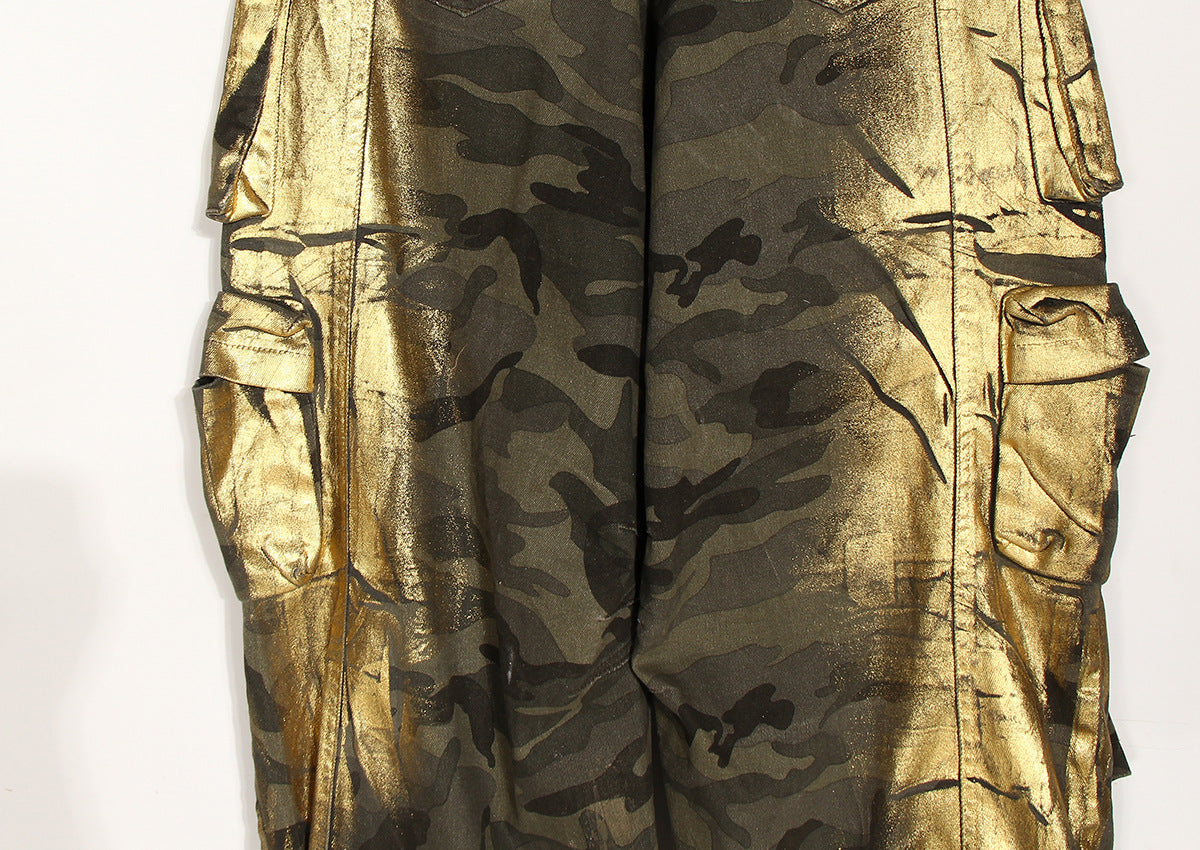 Women’s Retro Camouflage Cargo Pants – Loose Straight Fit