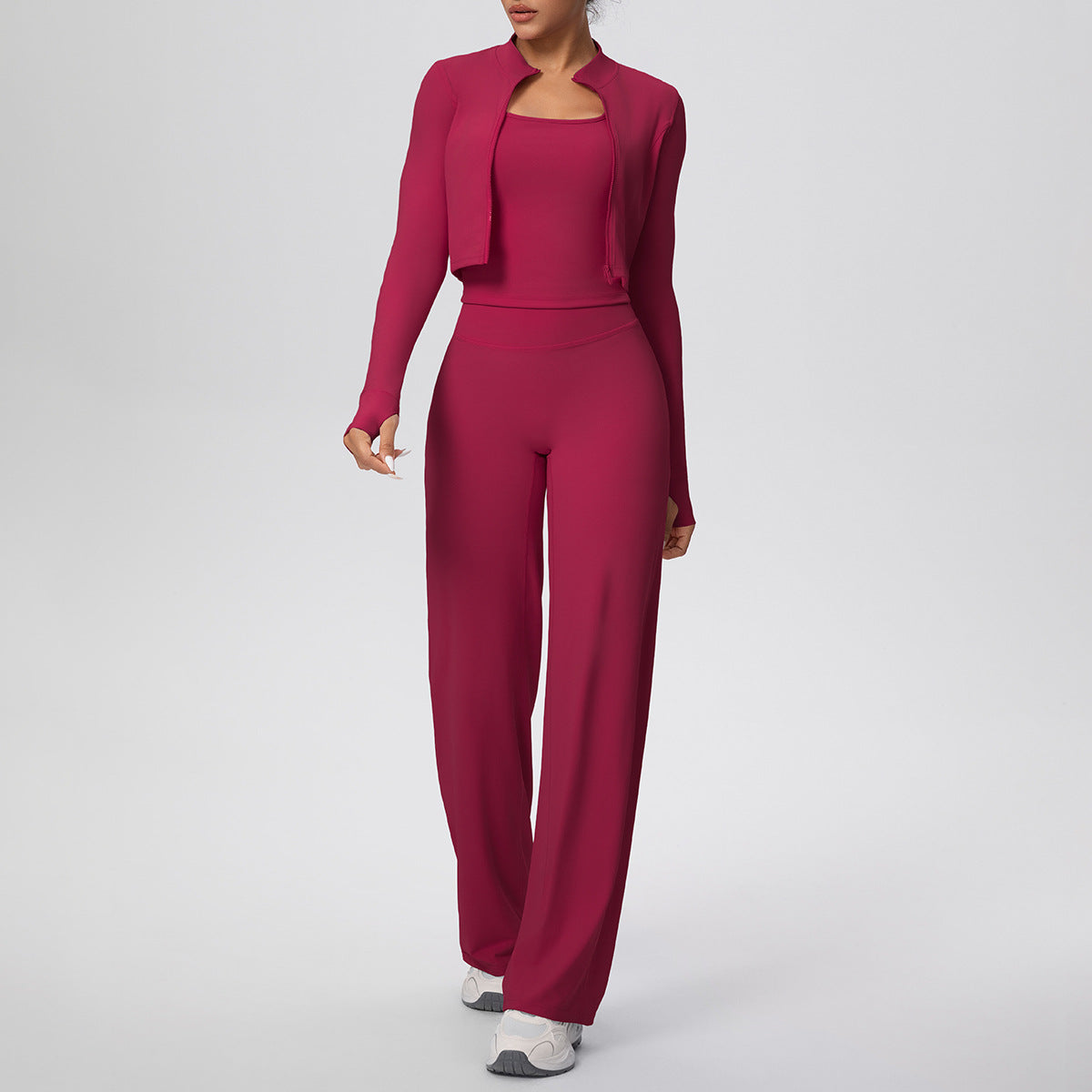 Three-Piece Set-Carmine Red