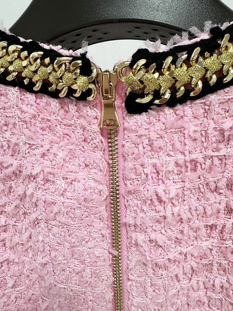 Pastel Autumn Winter Star Heavy Industry Chain Decoration Ultra Short Sleeveless Vest Top - Modestly Vogue 