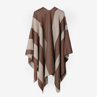 Double Sided Cape Shawl Outer Wear Women Striped Bar Shawl High Sense Cape Shawl