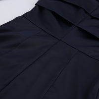 Autumn Winter Irregular Asymmetric Navy Blue Long-Sleeved Dress Women Slim Slimming Sheath - Modestly Vogue 