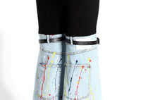 Denim Splash Paint Jeans - Modestly Vogue 