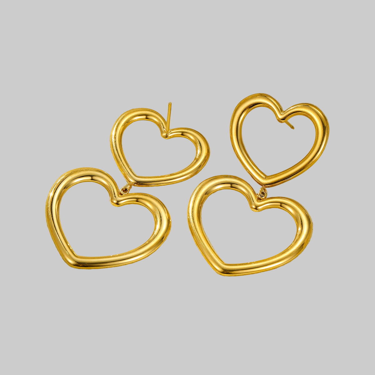 Heart 18K Gold Plating Heart Earrings - Modestly Vogue 