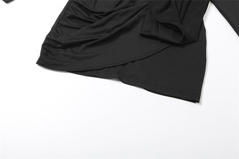 Fall Women’s Round Neck Long Sleeve Sheath Ribbon Dress