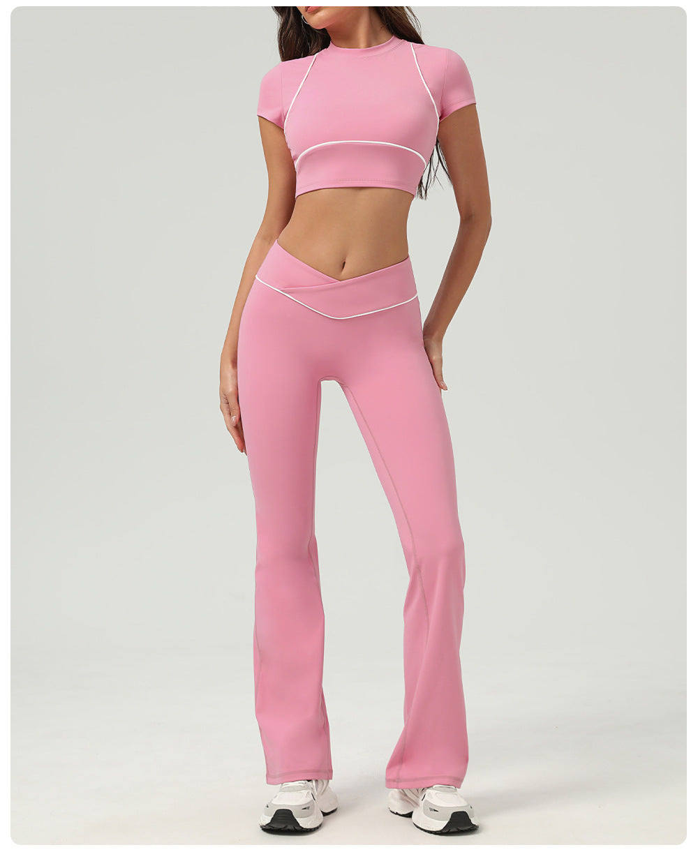 Quick-Drying Short Sleeve Workout Top – Women's Running & Yoga T-Shirt