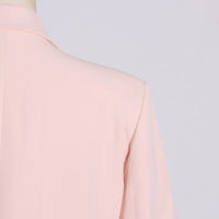 V-Neck Pink Mesh Stitching Long Sleeve Women’s Blazer - Modestly Vogue 