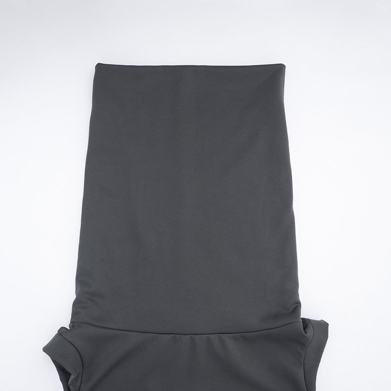 Women Clothing Autumn Winter Solid Color Casual Large Collar Sleeveless Contrast Color Drawstring Hooded Sweater Top