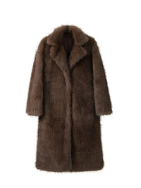 Luxury Faux Fur Coat – Brown Fluffy Long Winter Coat