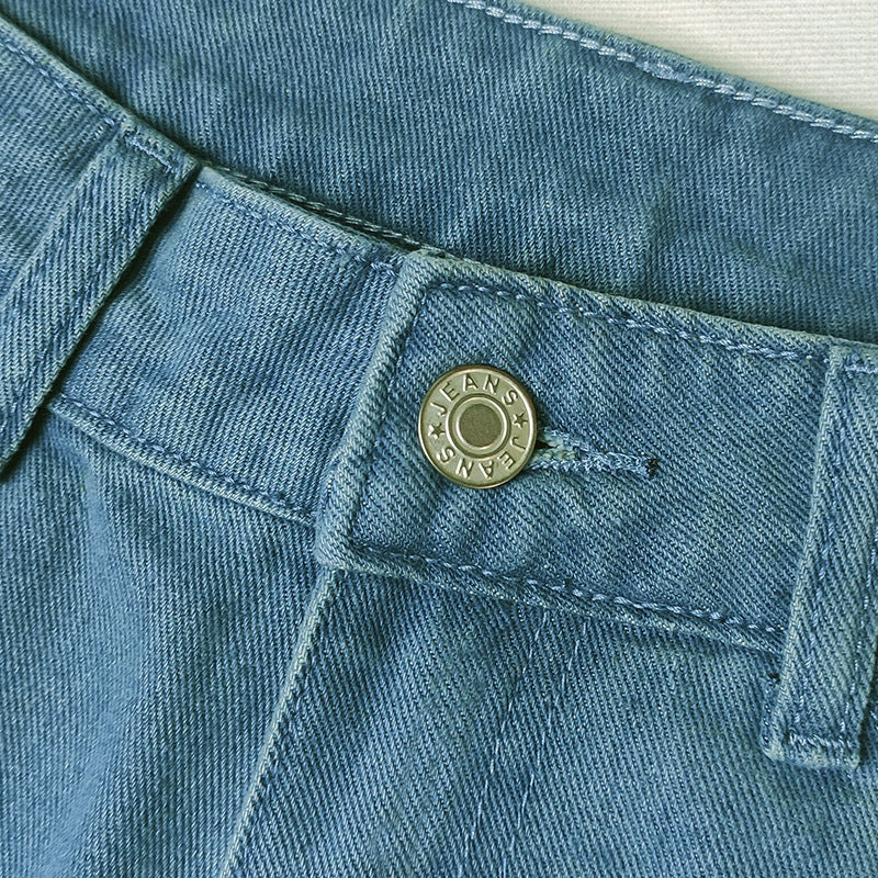 Blue Denim Black Striped Jeans - Modestly Vogue 