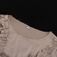 Graceful Women’s Irregular Asymmetric Ruffled Top & Skirt Set