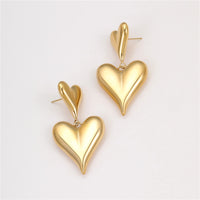 18K Gold Heart Tassel Earrings – Stainless Steel Cutout