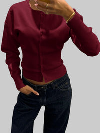 Women’s Autumn Winter Solid Color Long Sleeve Shacket Sweater