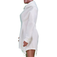 Pastel Autumn Winter Women Clothing Solid Color Casual Loose Long Sleeve Hooded Dress - Modestly Vogue 