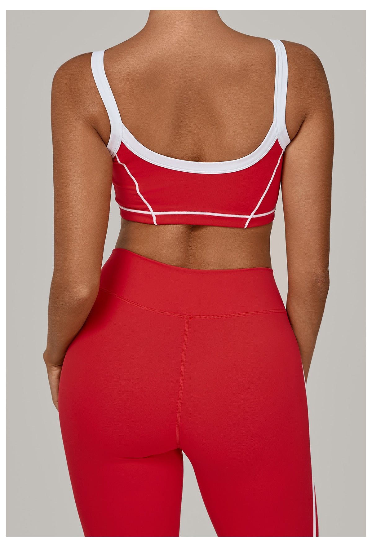 Autumn Sand Color Contrast Patchwork Yoga Bra Double Shoulder Strap Beauty Back Quick Drying Sports Tops Outerwear Running Yoga Clothes