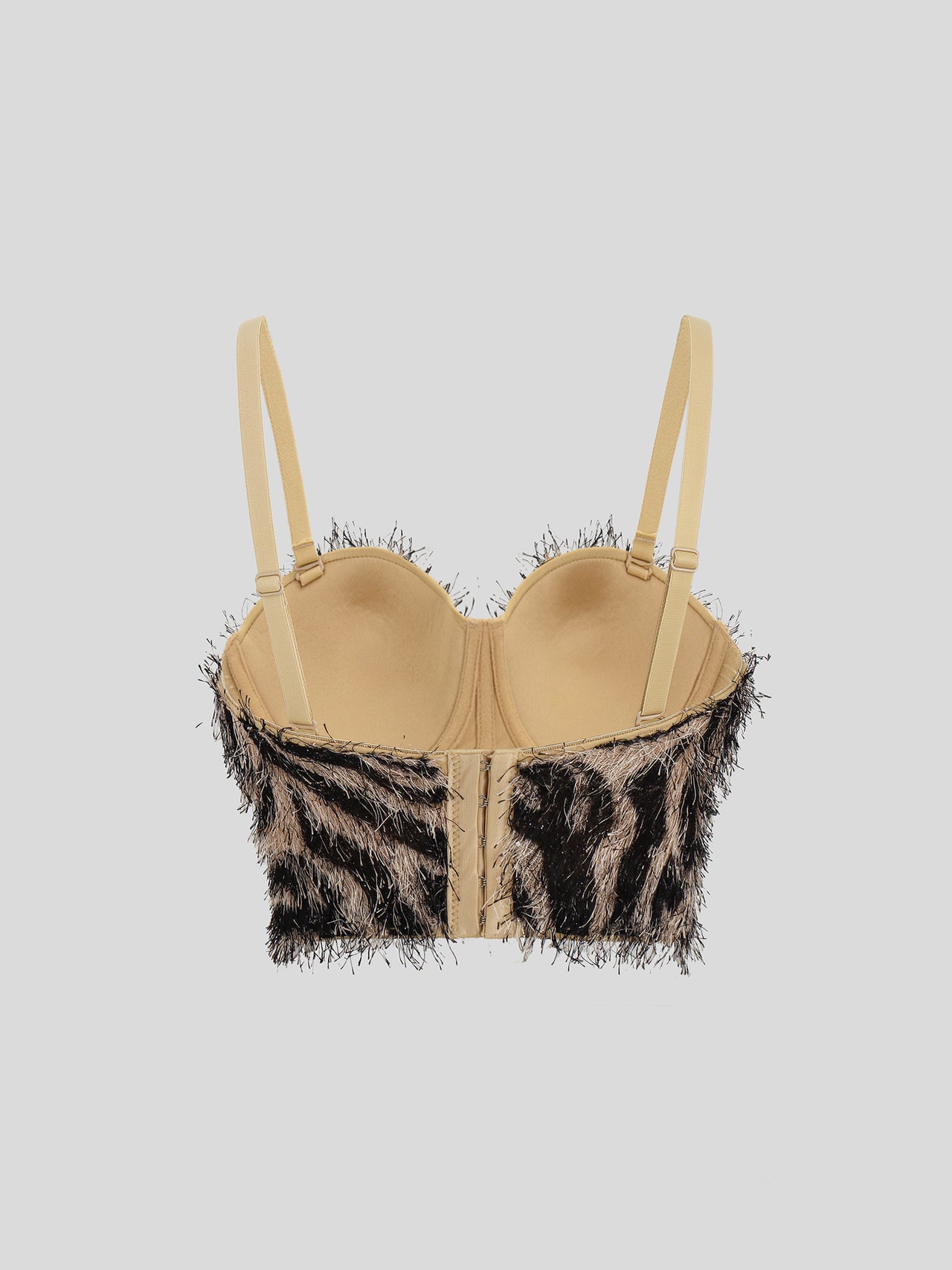 Animal Print Rhinestone Corset Bra Top