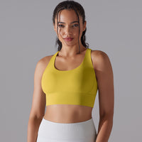 Nude Feel Push-Up Sports Bra for Women – Seamless Yoga & Running Vest