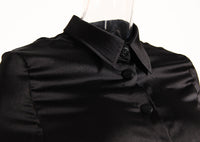 Dark Asymmetric Ruched Two Piece Outfit – Cropped Fall Set - Modestly Vogue 