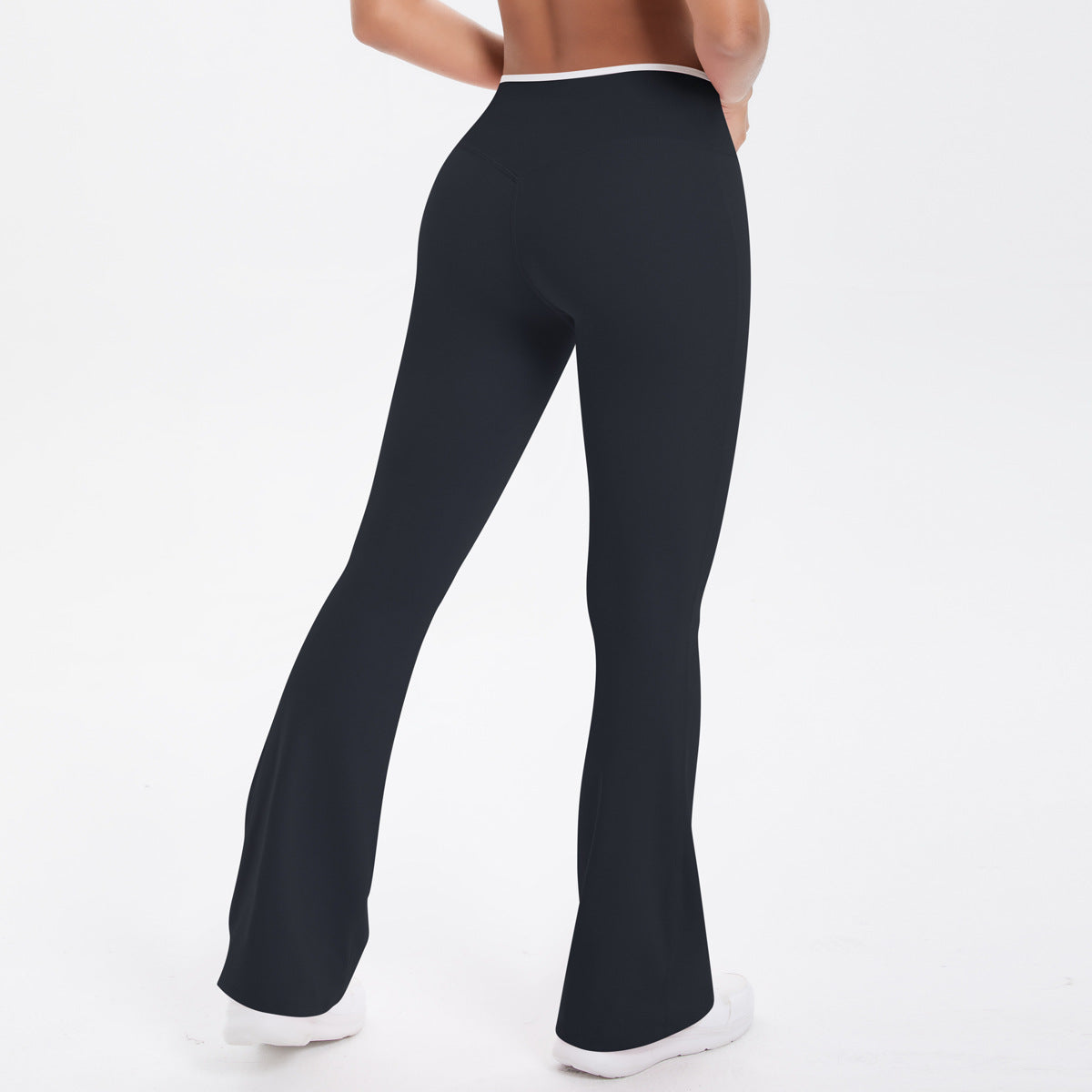 Nude Feel Yoga Pants Cross High Waist Wide Leg Bell Bottoms Women Sports Fitness Pants - Modestly Vogue 