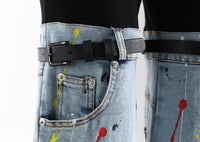 Denim Splash Paint Jeans - Modestly Vogue 