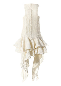 Pleated Floral Ruffled Dress – Asymmetric Retro Summer Style - Modestly Vogue 