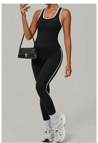 Sports Color Contrast Patchwork Tight Nude Feel Yoga Two Piece Sets Running Fitness Yoga Wear