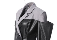 Women’s Faux Leather Stitching Blazer – Loose Autumn Jacket
