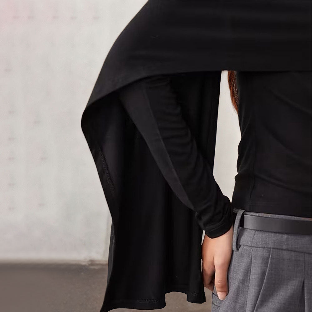 Women Dark High Grade Cape Sleeve Women Autumn Winter Niche Top