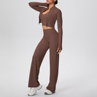 Women’s 3-Piece Sports Set | Zip Jacket, Halter Top & Pants