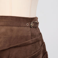 Personalized Street High Slit Long Skirt Autumn Pleating Lace up Fashionable Niche Skirt