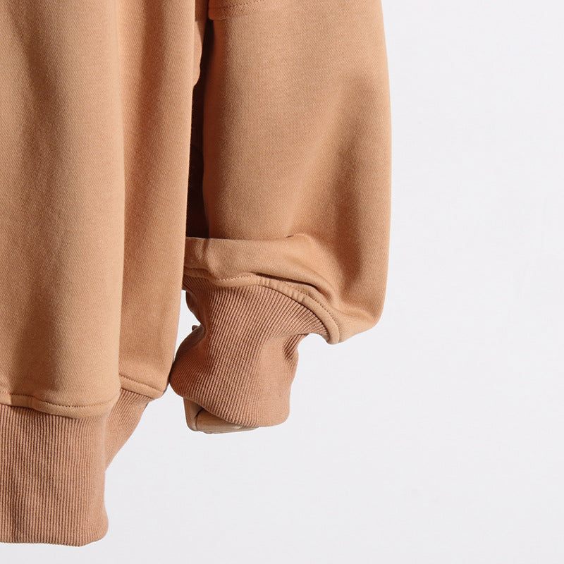 Solid Color Women Sweatshirt Casual Loose Scarf Collar - Modestly Vogue 