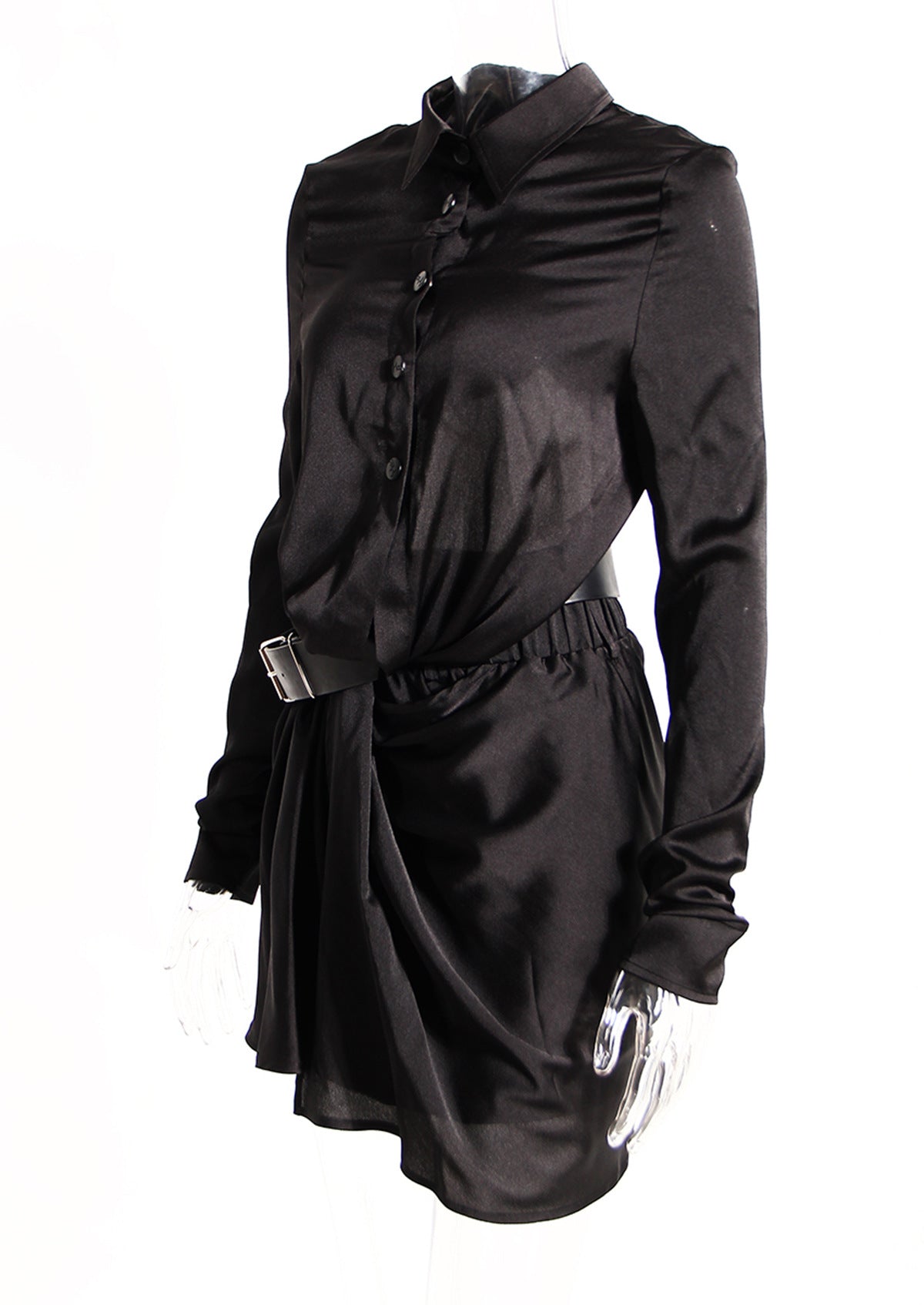 Dark Asymmetric Ruched Two Piece Outfit – Cropped Fall Set - Modestly Vogue 