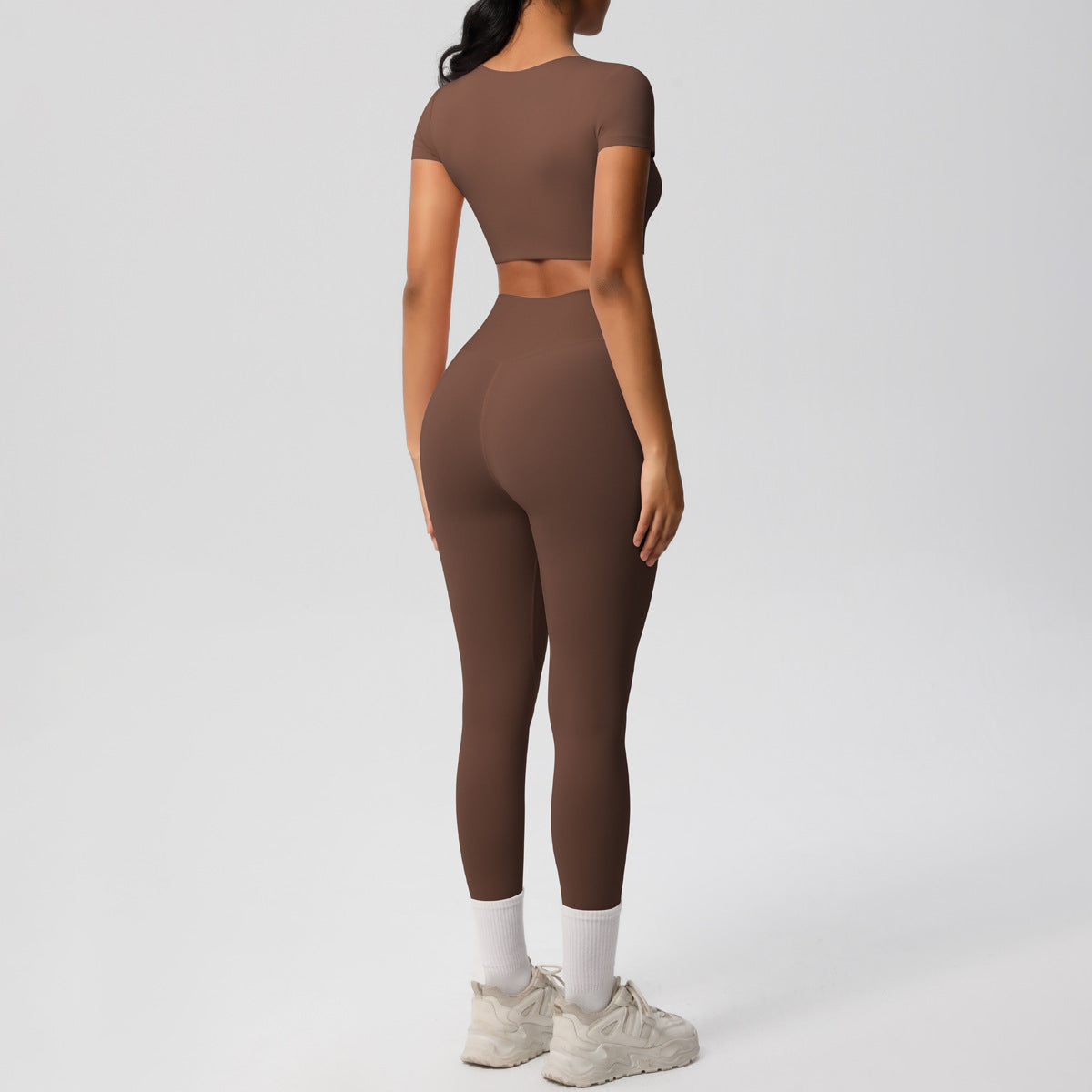 Nude Feel Hip Raise Yoga Set – High Waist Fitness Pants &  Bra Top