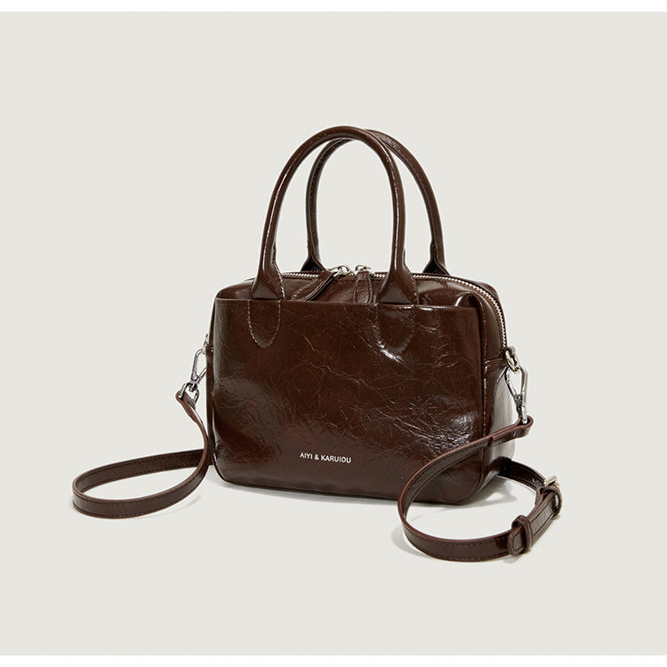 Leather High Grade Messenger Pillbox Bag Purse - Modestly Vogue 