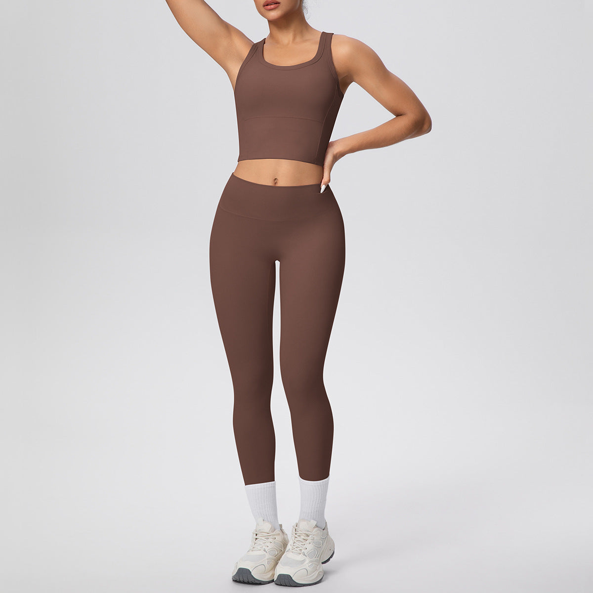 Slim Fit Yoga Wear Suit - Breathable Sports Vest & Pants Set