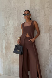 Layered Wide-Leg Pant Set - Modestly Vogue 