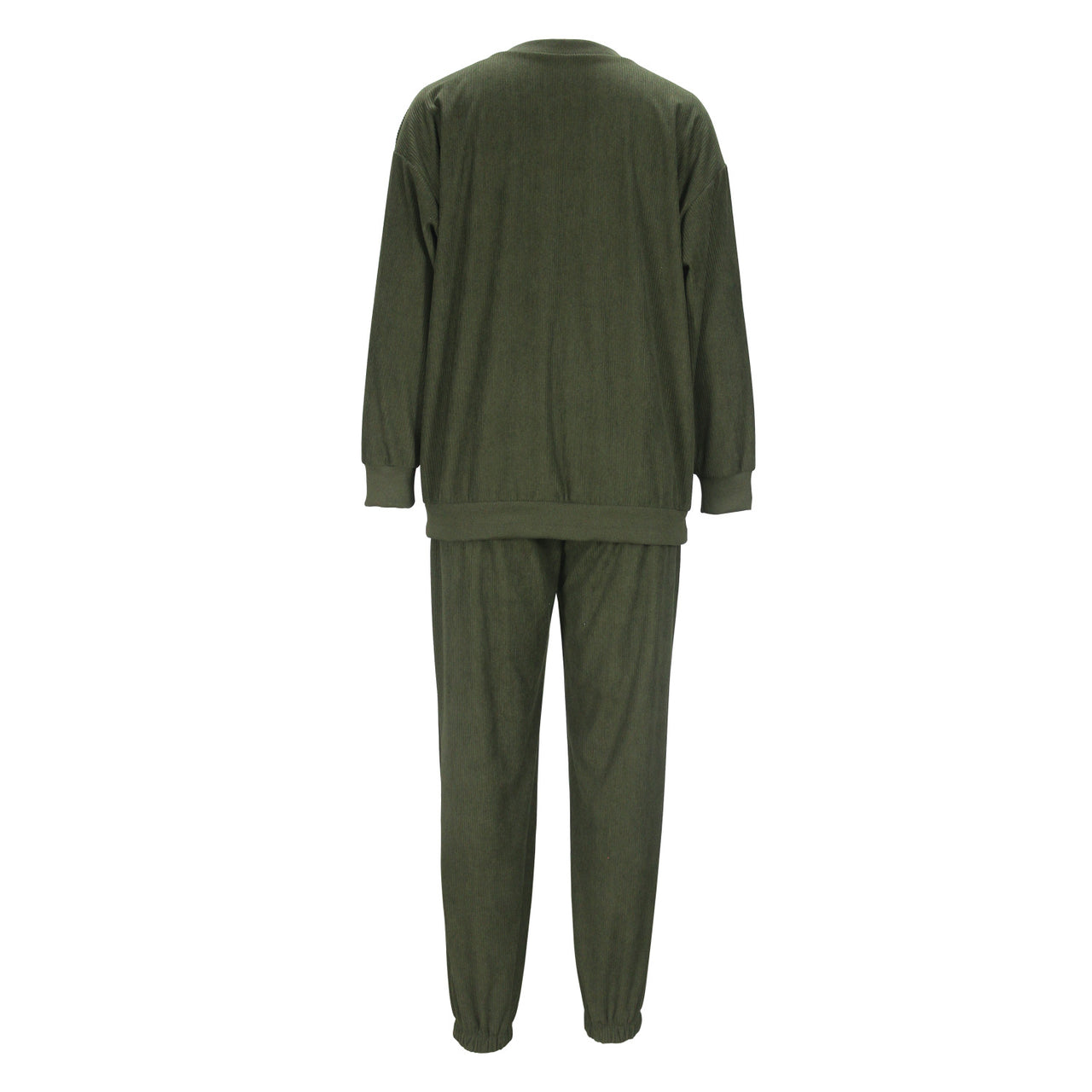 Spring Autumn Winter Women round Neck Long Sleeved Trousers Solid Color Casual Set - Modestly Vogue 