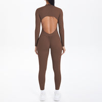 Long Sleeve Zipper One-Piece Fitness Unitard | Women’s Yoga Jumpsuit