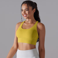 Nude Feel Push-Up Sports Bra for Women – Seamless Yoga & Running Vest