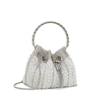 Diamond Beaded Dinner Bag – Fully Jewelled Tassel Bucket Handbag