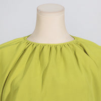 Lantern Sleeve Tied Top High Waist Drooping Skirt Two Piece Clothing - Modestly Vogue 