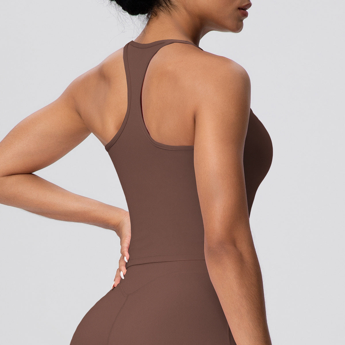 H-Shaped Beauty Back Spaghetti Strap Yoga Vest | Padded Workout Top - Modestly Vogue 