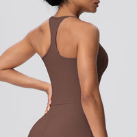 H-Shaped Beauty Back Spaghetti Strap Yoga Vest | Padded Workout Top - Modestly Vogue 